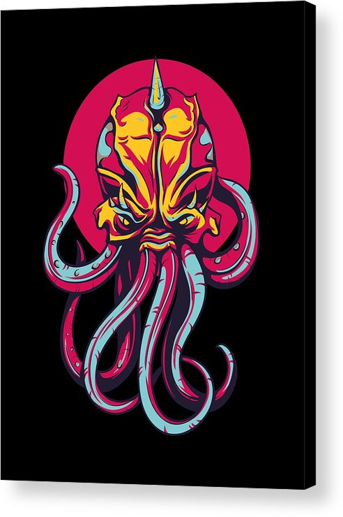 Octopus Acrylic Print featuring the digital art Colorful Octopus Design by Matthias Hauser