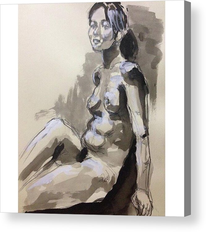 Body Acrylic Print featuring the photograph Figure Drawing/pencil,indian #3 by Naoki Suzuka
