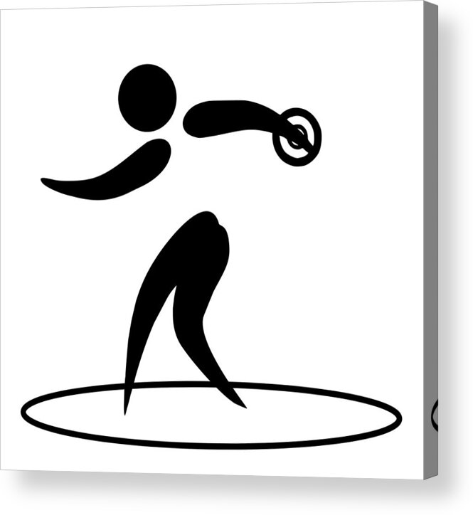 Discus Throw Pictogram Acrylic Print featuring the digital art Discus Throw Pictogram by A Z