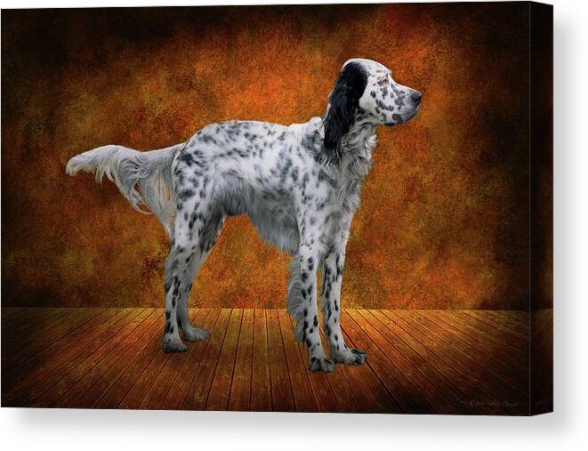 Dog Canvas Print featuring the photograph Animal - Dog - The English Settershow by Mike Savad