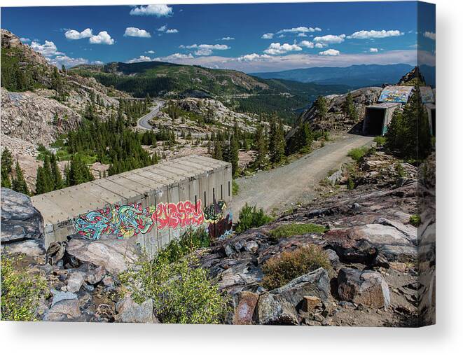 Tunnel Canvas Print featuring the photograph Truckee Tunnels by Robin Mayoff