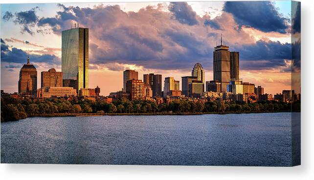 Boston Canvas Print featuring the photograph Boston Skyline Panorama by Rick Berk