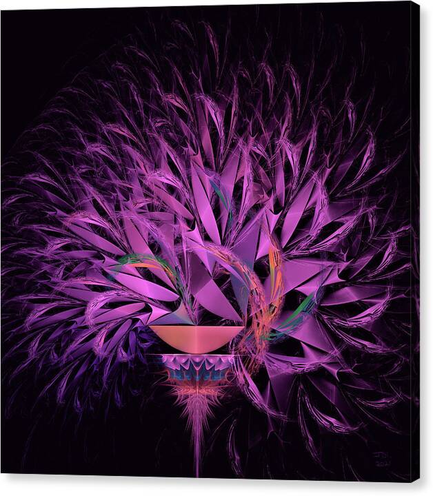 Limited Time Promotion: Fractal Arrangement In Purple Stretched Canvas Print by Jodi DiLiberto