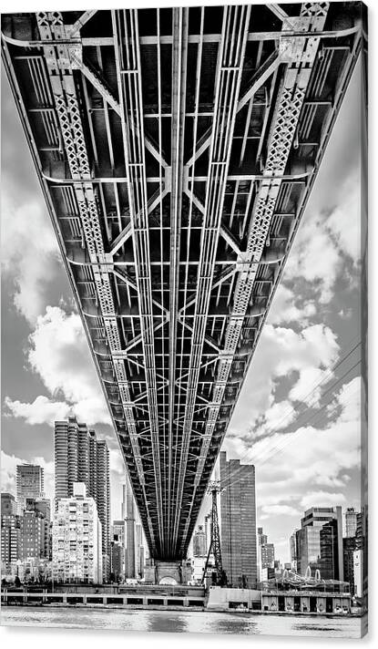 Limited Time Promotion: Underneath The Queensboro Bridge Stretched Canvas Print by Susan Candelario