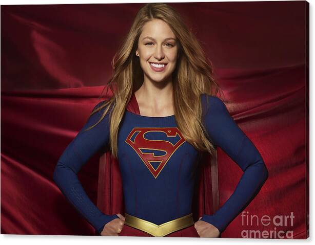 Limited Time Promotion: Colored Pencil Study Of Supergirl - Melissa Benoist Stretched Canvas Print by Doc Braham