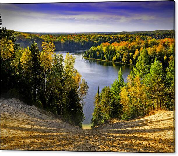 Limited Time Promotion: Down Hill Into Fall Stretched Canvas Print by LeeAnn McLaneGoetz McLaneGoetzStudioLLCcom