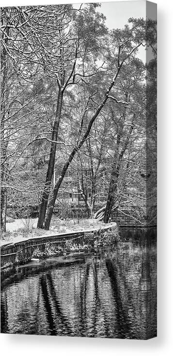 Winter Morning Bw Canvas Print featuring the photograph winter morning BW #k6 by Leif Sohlman