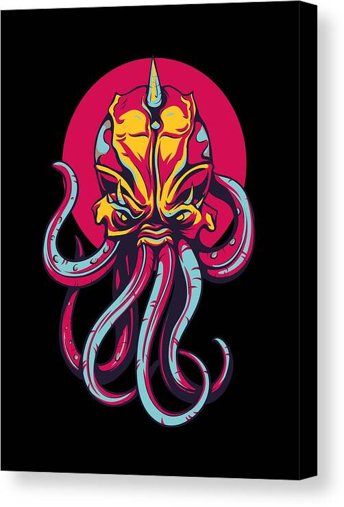 Octopus Canvas Print featuring the digital art Colorful Octopus Design by Matthias Hauser