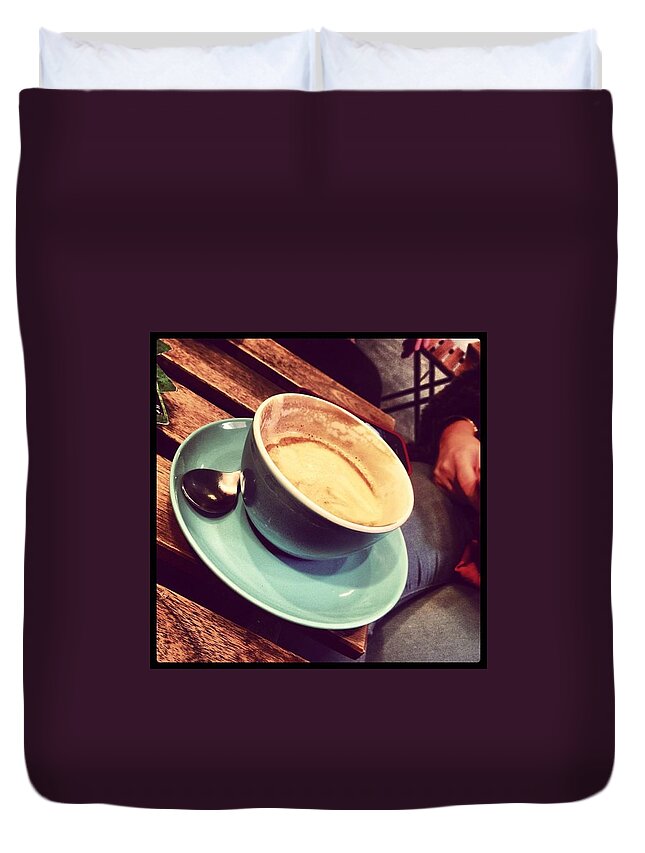  Duvet Cover featuring the photograph All Together Again. Time For A Coffee by Michael Comerford