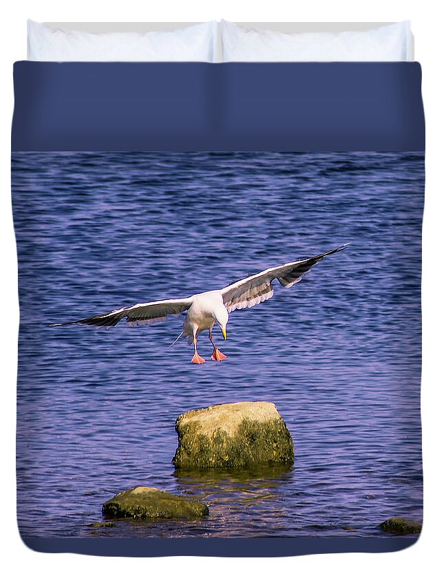 Birds Duvet Cover featuring the photograph Aerial Assault by Marcus Jones