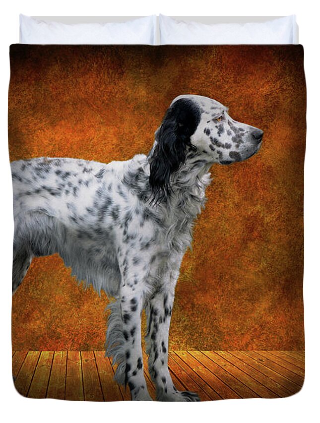 Dog Duvet Cover featuring the photograph Animal - Dog - The English Settershow by Mike Savad