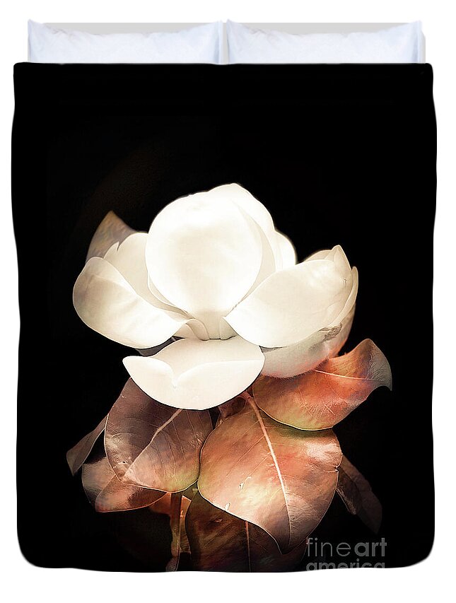 1000 Views Duvet Cover featuring the photograph Magnolia Blossom by Jenny Revitz Soper