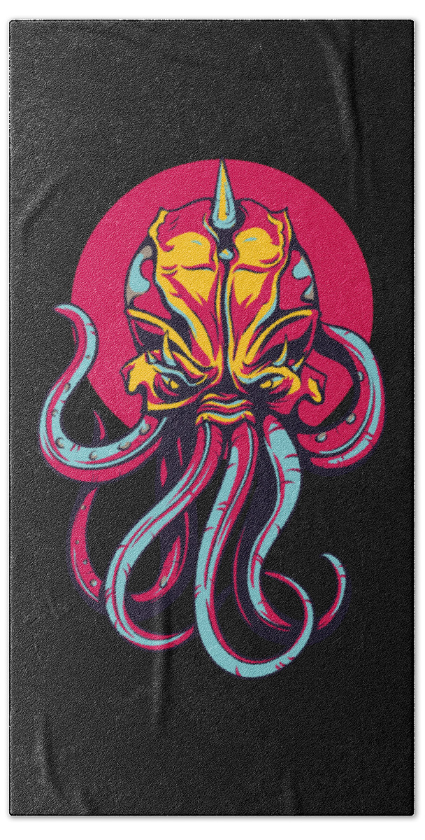 Octopus Bath Towel featuring the digital art Colorful Octopus Design by Matthias Hauser