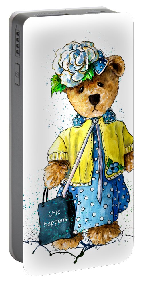 Bear Portable Battery Charger featuring the painting Chic Happens by Miki De Goodaboom