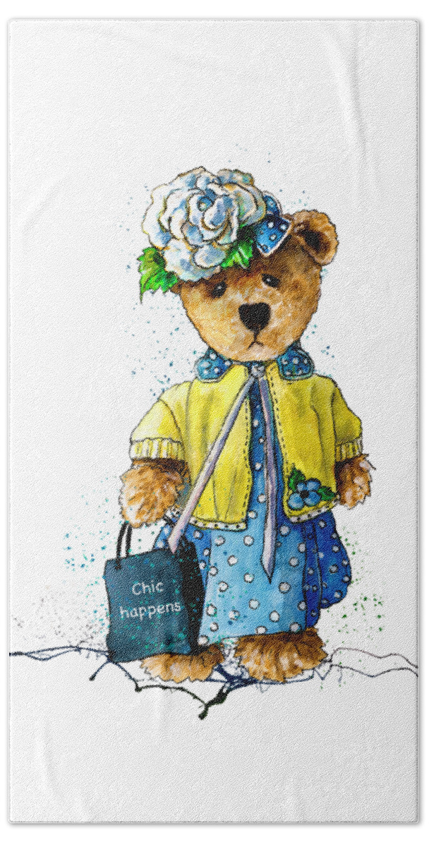 Bear Beach Towel featuring the painting Chic Happens by Miki De Goodaboom