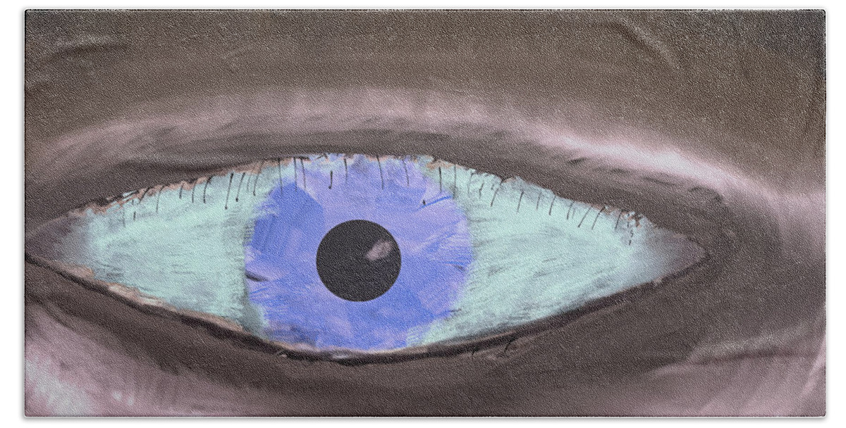 One Eye Beach Towel featuring the digital art One eye #k6 by Leif Sohlman
