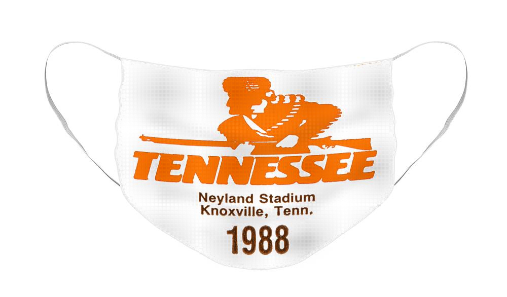 Lsu Face Mask featuring the mixed media 1988 Tennessee vs. LSU by Row One Brand