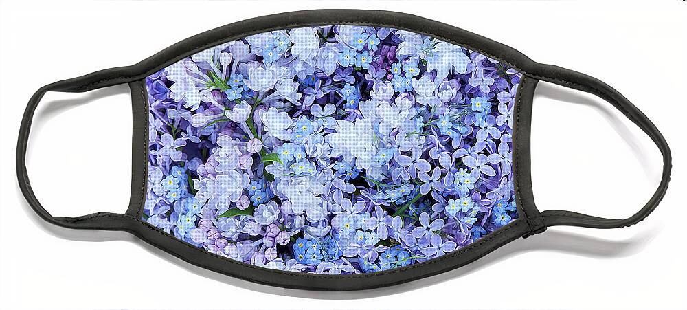 Face Mask Face Mask featuring the photograph Lilacs And Forget Me Nots by Theresa Tahara