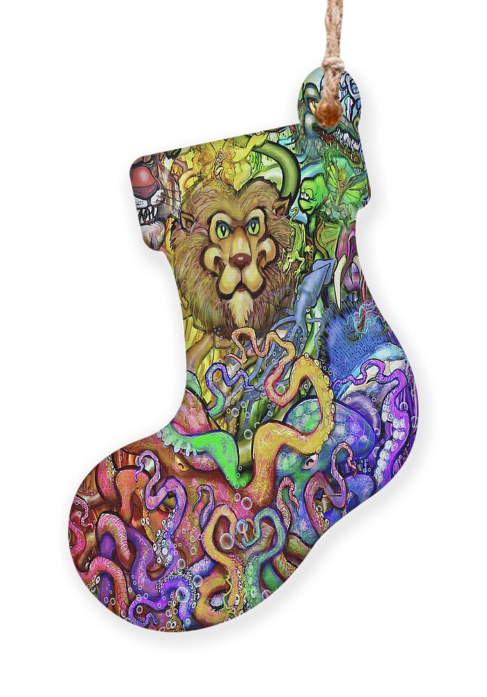 Animal Ornament featuring the digital art Rainbow of Animals by Kevin Middleton