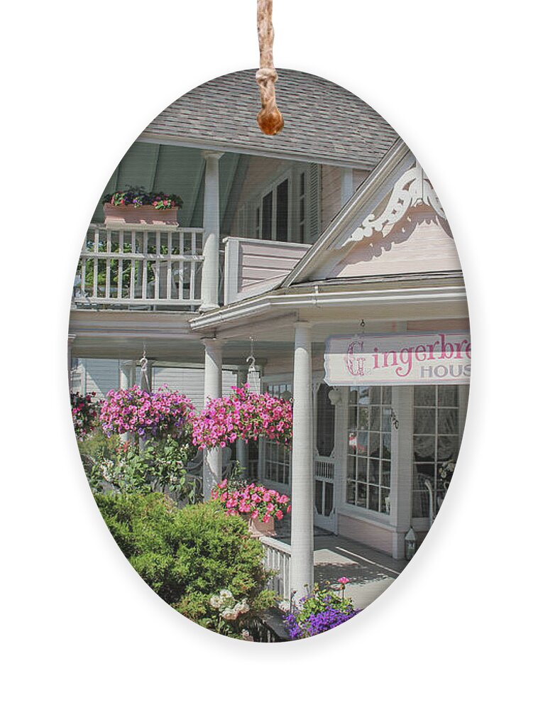 Gingerbread Ornament featuring the photograph Gingerbread Bed and Breakfast With Radiance by Robert Carter