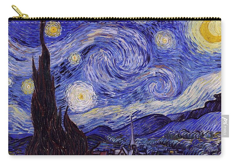 Van Gogh Starry Night Zip Pouch featuring the painting Starry Night #1 by Vincent Van Gogh