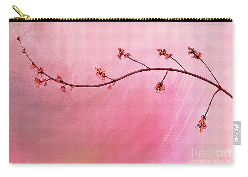 Abstract Zip Pouch featuring the photograph Abstract Maple Flower Branch by Anita Pollak