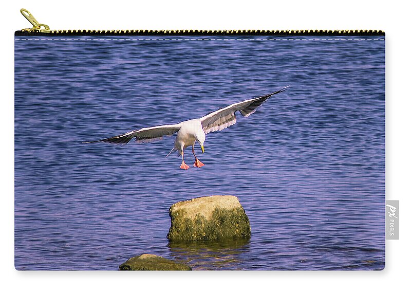 Birds Zip Pouch featuring the photograph Aerial Assault by Marcus Jones