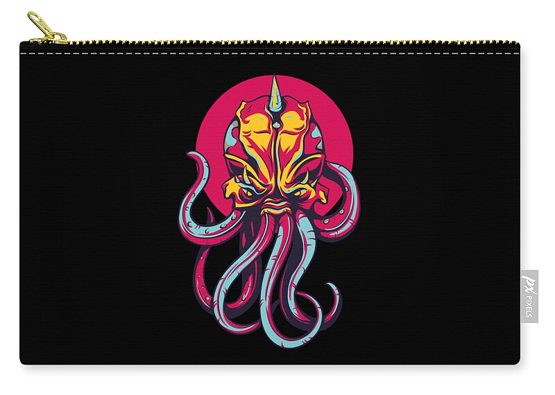 Octopus Zip Pouch featuring the digital art Colorful Octopus Design by Matthias Hauser