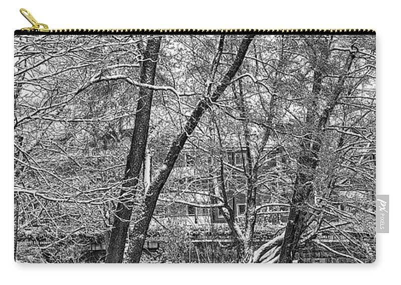 Winter Morning Bw Zip Pouch featuring the photograph winter morning BW #k6 by Leif Sohlman