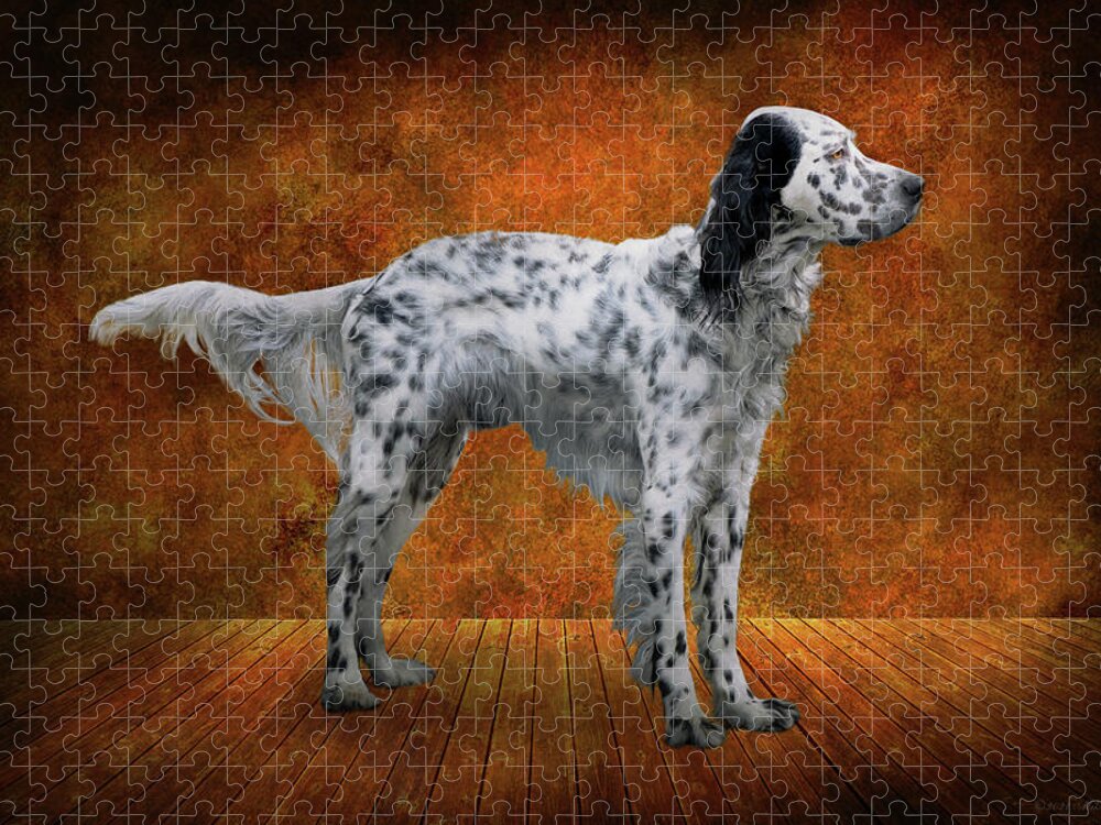 Dog Jigsaw Puzzle featuring the photograph Animal - Dog - The English Settershow by Mike Savad