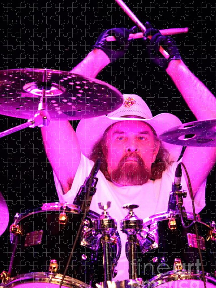 Drummer Jigsaw Puzzle featuring the photograph Artimus Pyle by Concert Photos