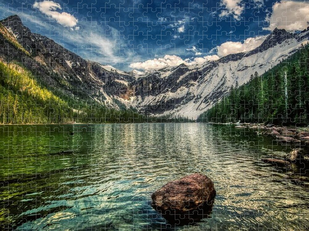 Avalanche Lake Jigsaw Puzzle featuring the photograph Avalanche Lake by NPS Tim Rains
