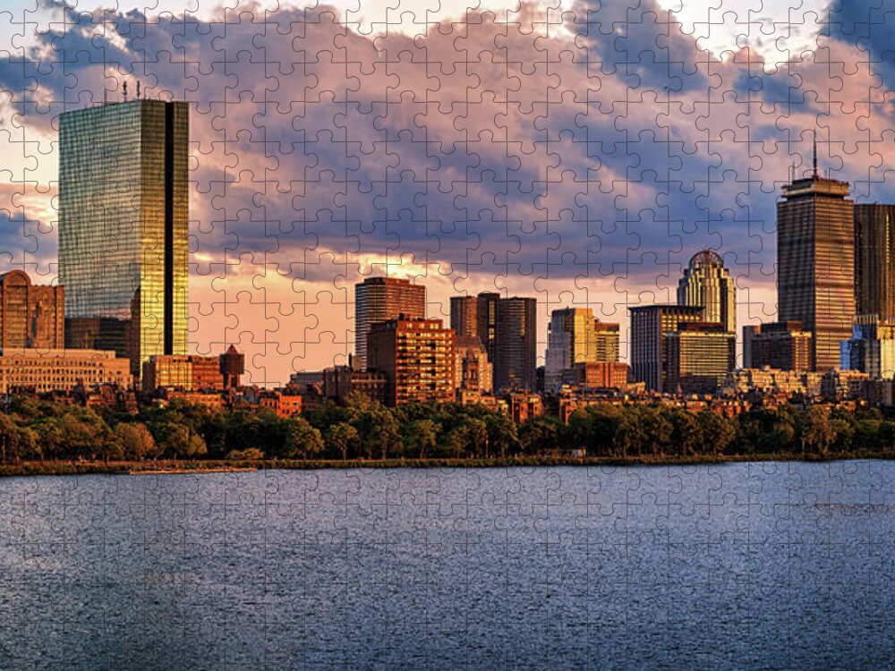 Boston Jigsaw Puzzle featuring the photograph Boston Skyline Panorama by Rick Berk