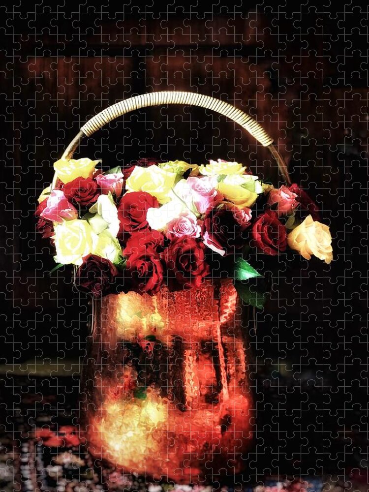 Roses Jigsaw Puzzle featuring the photograph The Name of the Rose by Alina Oswald