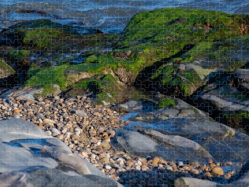 Atlantic Ocean Jigsaw Puzzle featuring the photograph Winter Greens and Blues by Linda Bonaccorsi