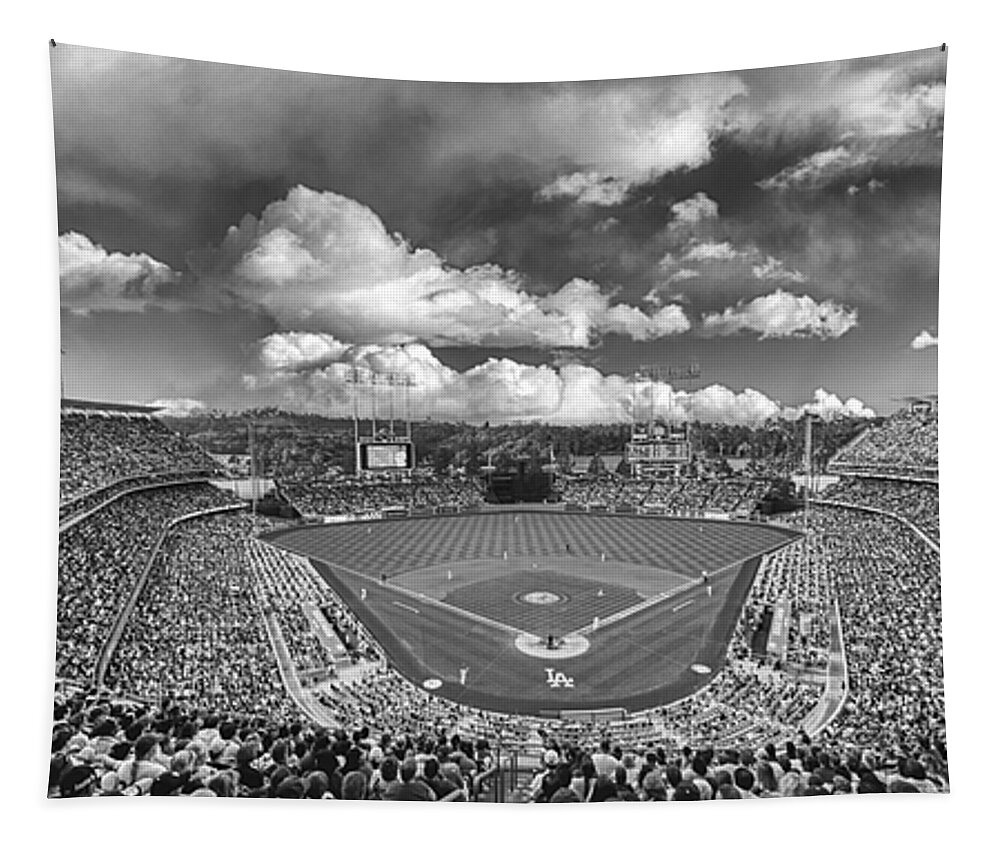 Dodger Stadium Tapestry featuring the photograph Day Game - Dodger Stadium #1 by Mountain Dreams