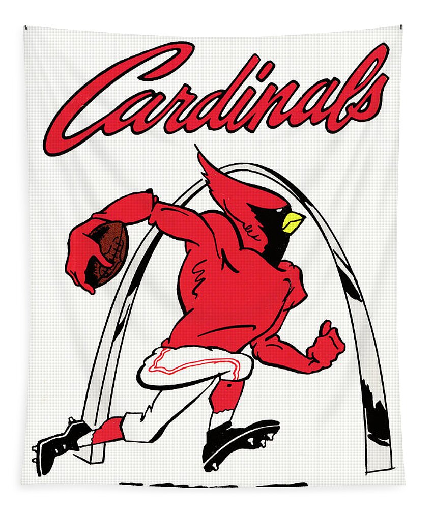 St. Louis Tapestry featuring the mixed media 1985 St. Louis Cardinals Retro Football Art by Row One Brand