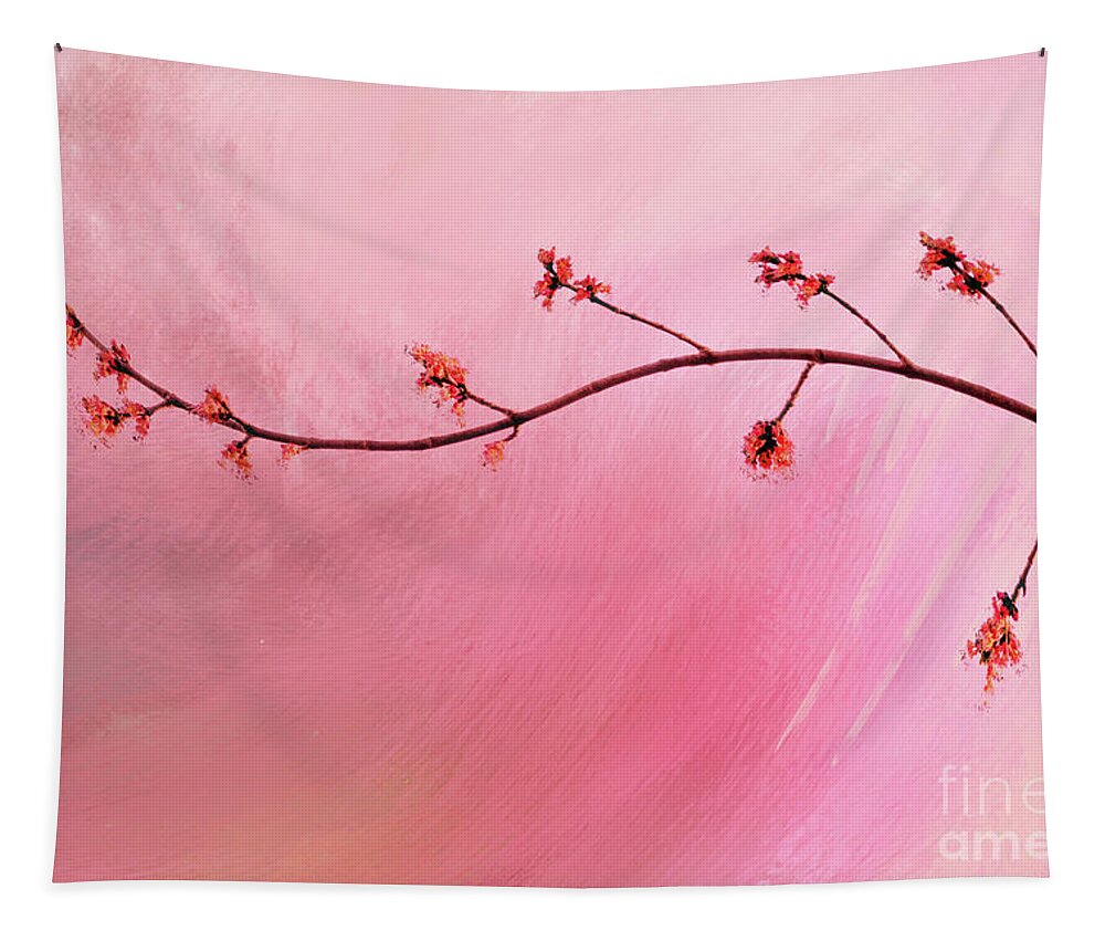 Abstract Tapestry featuring the photograph Abstract Maple Flower Branch by Anita Pollak