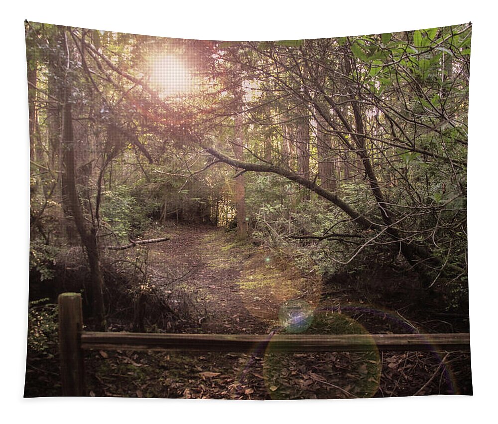South Slough Estuary Tapestry featuring the photograph The Way to the Rabbit Hole by Sally Bauer