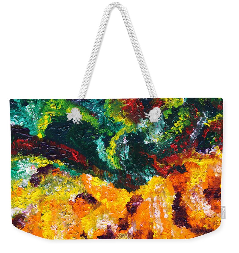 Fusionart Weekender Tote Bag featuring the painting Anemone by Ralph White