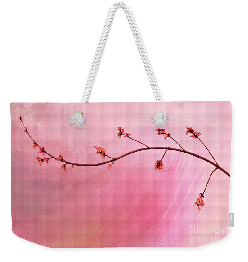 Abstract Weekender Tote Bag featuring the photograph Abstract Maple Flower Branch by Anita Pollak