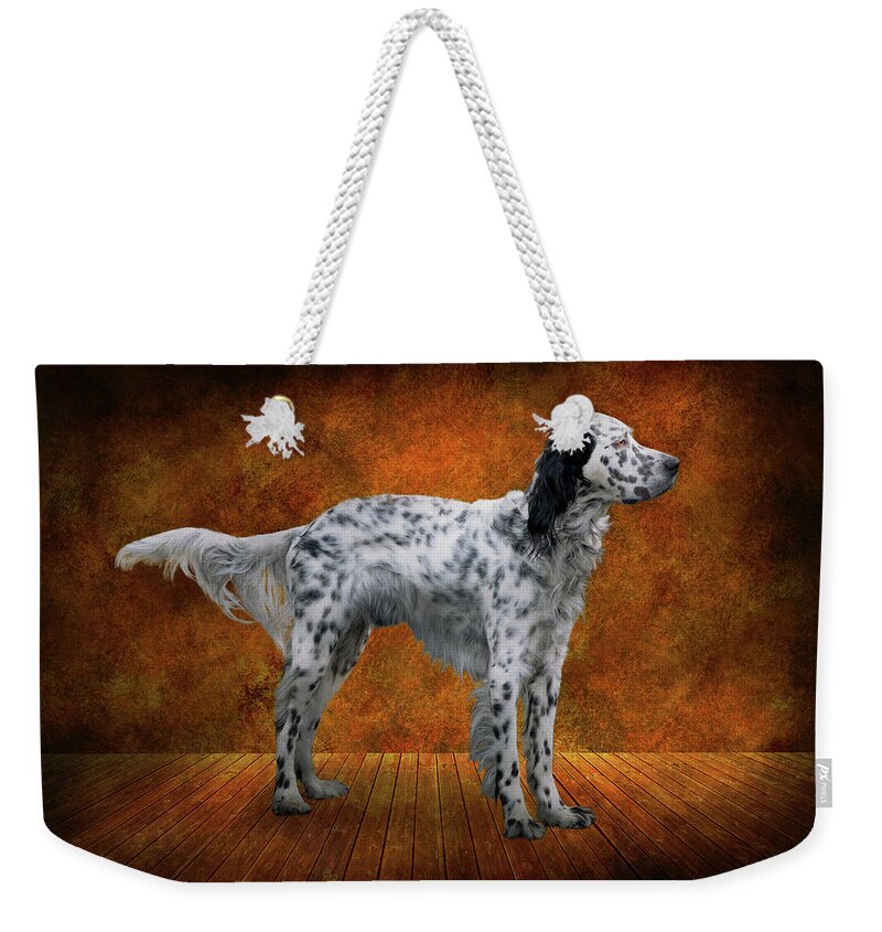 Dog Weekender Tote Bag featuring the photograph Animal - Dog - The English Settershow by Mike Savad