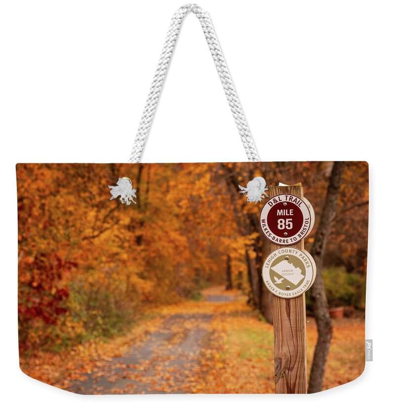 D&l Weekender Tote Bag featuring the photograph DL Trail North Whitehall Township by Jason Fink