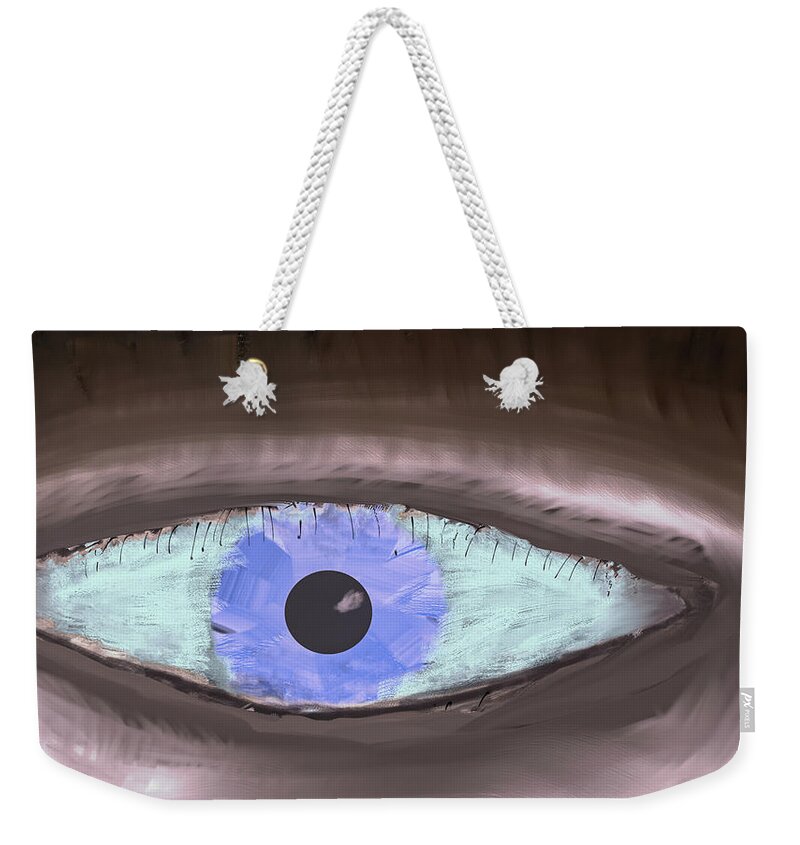 One Eye Weekender Tote Bag featuring the digital art One eye #k6 by Leif Sohlman