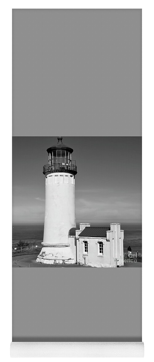 B&w-photography Yoga Mat featuring the digital art The Lighthouse by Kirt Tisdale