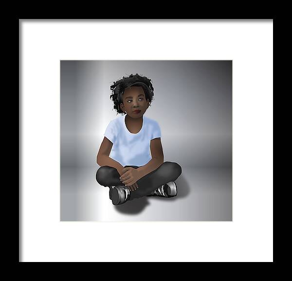 Girl Framed Print featuring the digital art Remembering by Terry Cork