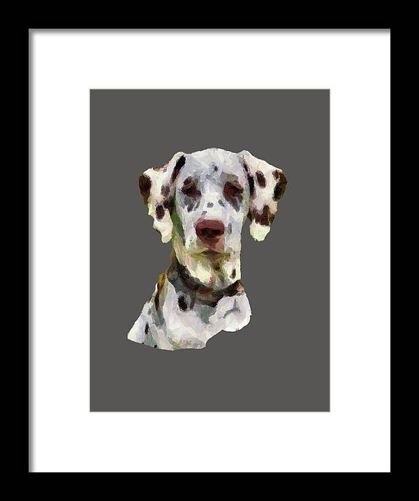 Dalmatian Framed Print featuring the painting Dalmatian Impressionism #2 by Doggy Lips