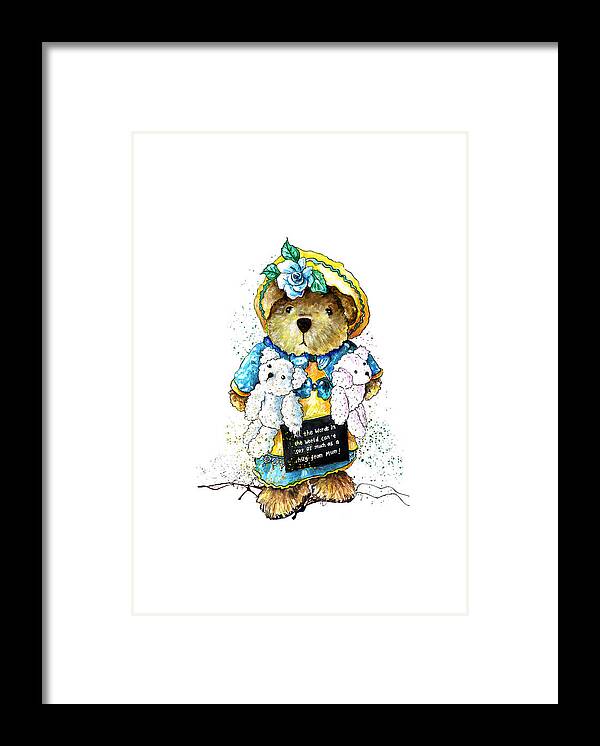 Bear Framed Print featuring the painting A Hug From Mum by Miki De Goodaboom