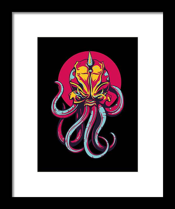 Octopus Framed Print featuring the digital art Colorful Octopus Design by Matthias Hauser