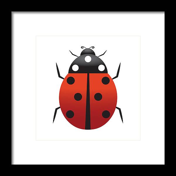 Ladybugs Framed Print featuring the digital art Ladybugs by David Millenheft
